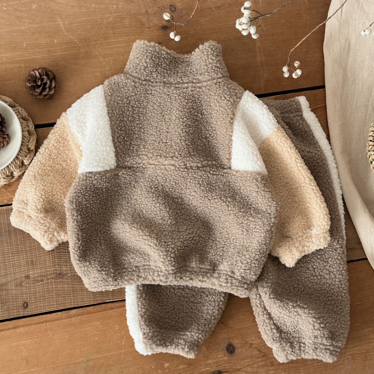 Conjunto Lana de Cordero Bebé - Cremallera Media 🐾 - Imagen 6