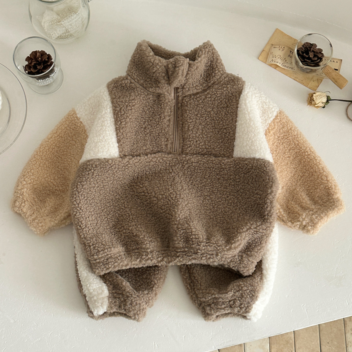 Conjunto Lana de Cordero Bebé - Cremallera Media 🐾 - Imagen 3