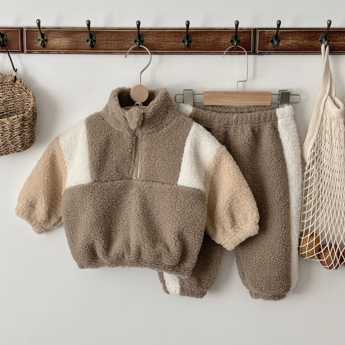 Conjunto Lana de Cordero Bebé - Cremallera Media 🐾 - Imagen 2