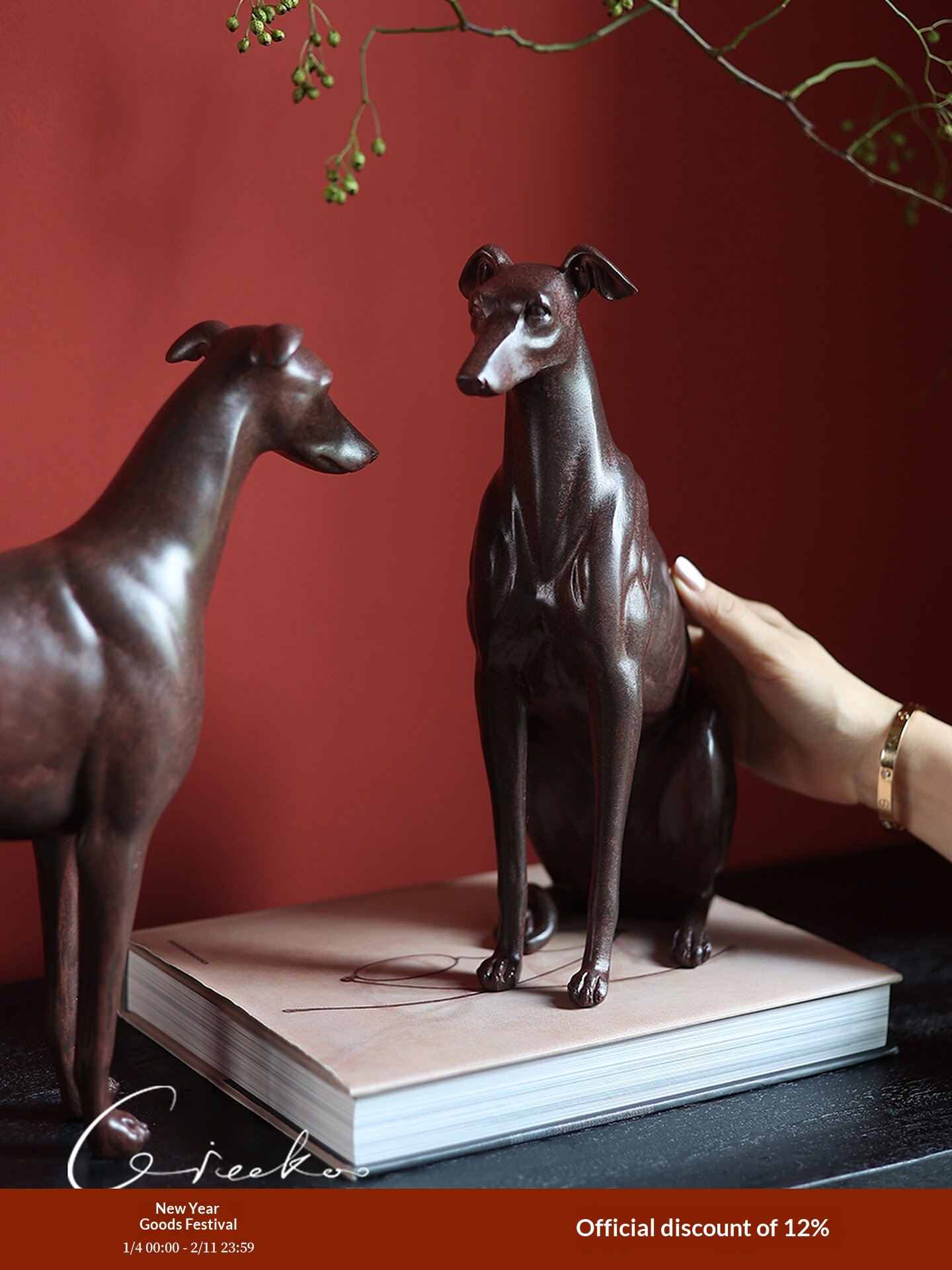 Escultura Decorativa de Perro para Salón - Arte Elegante - Imagen 2