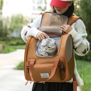 Mochila Transportín para Gatos Expandible y Respirable