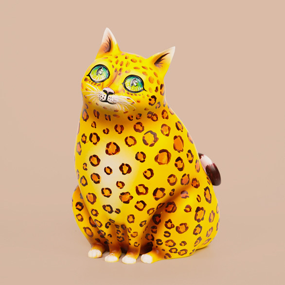 Caja de Pañuelos Decorativa Gato Pintada a Mano - Imagen 3