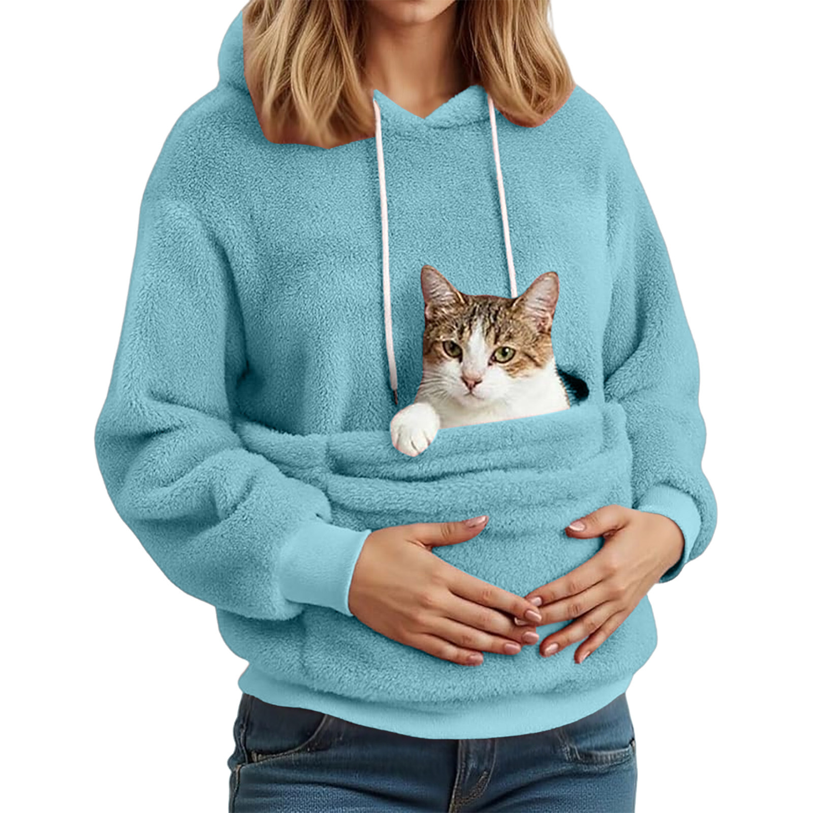 Sudadera con Capucha Franela Mujer Pet - Cómoda y Acogedora - Imagen 3