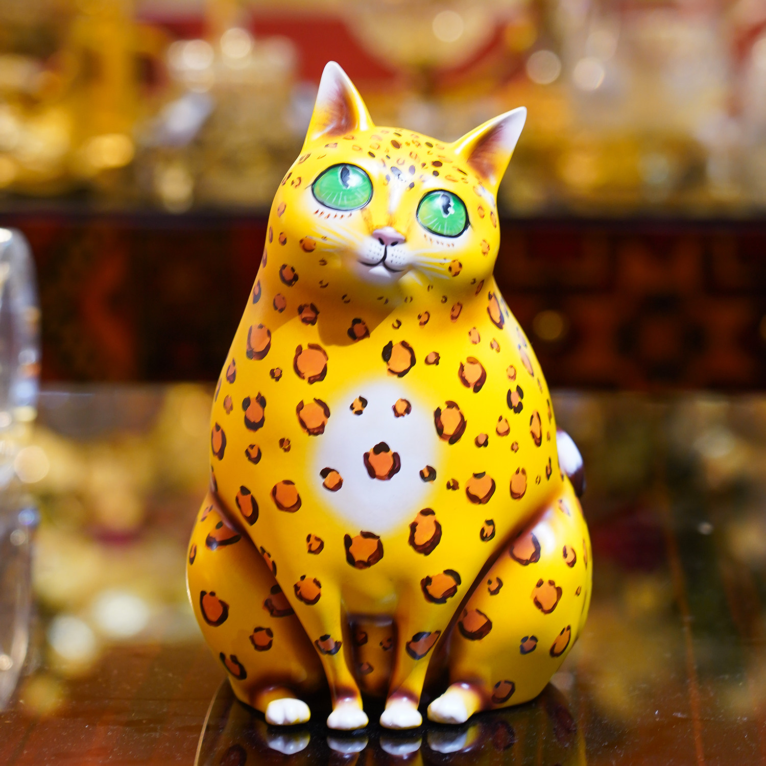 Caja de Pañuelos Decorativa Gato Pintada a Mano - Imagen 2