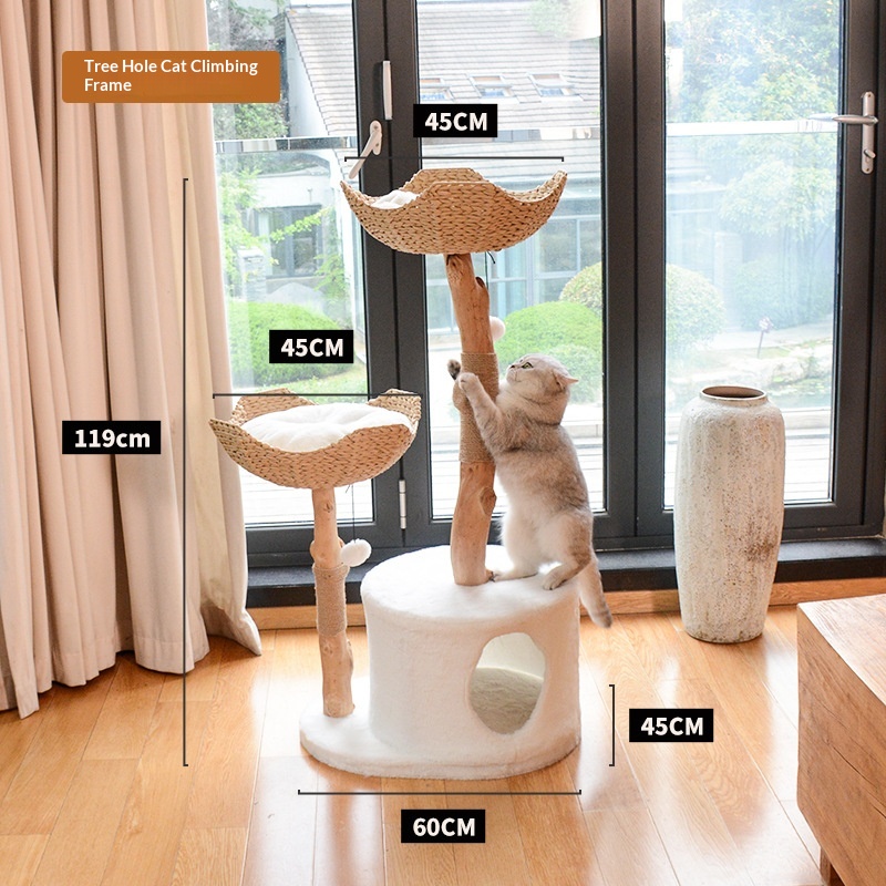 Casa Gato Madera Maciza Todo en Uno - Refugio Completo - Imagen 3