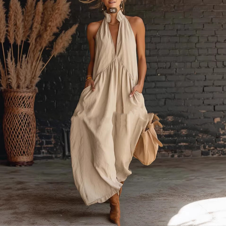 Vestido Elegante Cuello Mao Algodón-Lino para Mascotas - Imagen 5