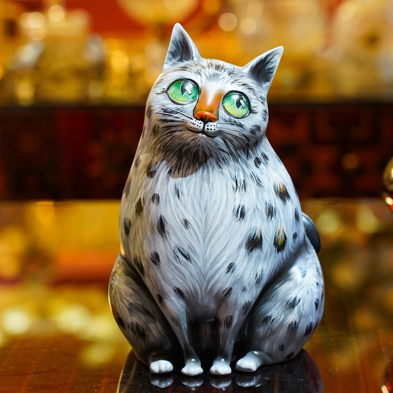 Caja de Pañuelos Decorativa Gato Pintada a Mano - Imagen 5