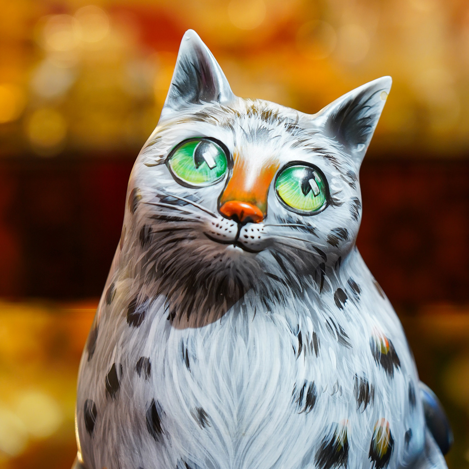 Caja de Pañuelos Decorativa Gato Pintada a Mano - Imagen 4