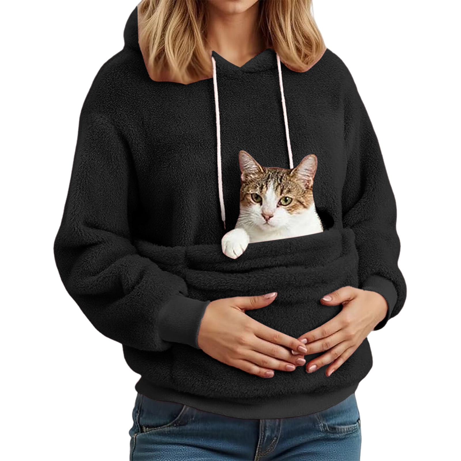 Sudadera con Capucha Franela Mujer Pet - Cómoda y Acogedora - Imagen 5