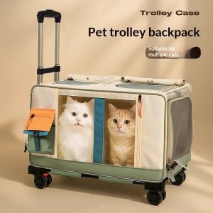 Transportín Rodante para Mascotas Grande y Portátil